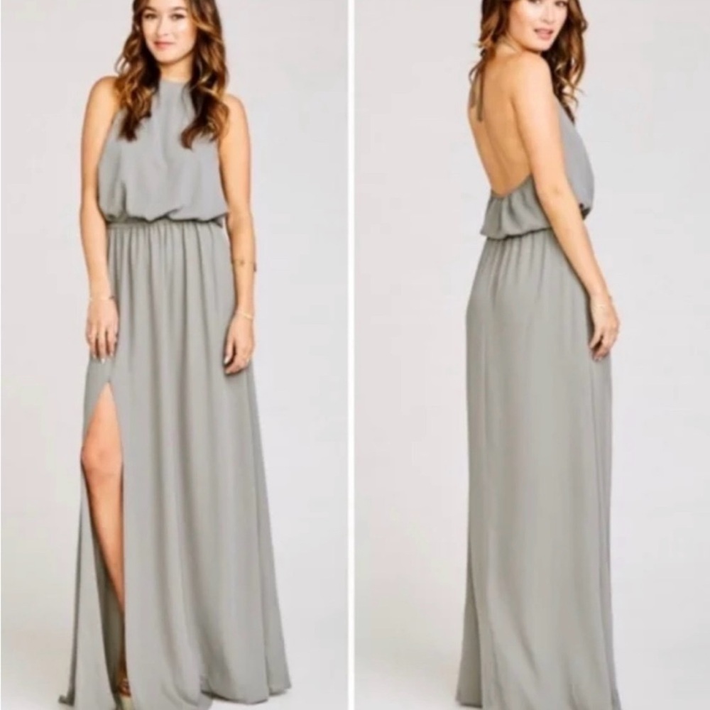Show Me Your‎ MuMu Women’s Gray Backless Halter Sundress Size XS